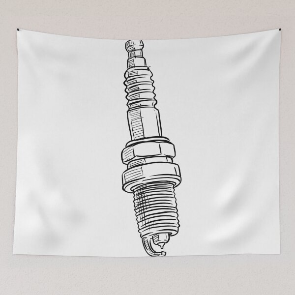 Item preview, Minimalist Spark Plug Illustration – Classic Automotive Mechanic Garage Art for Car Enthusiasts, Engine Lovers, Racing Fans, and Vintage Workshop Style Design designed and sold by Ikochane.