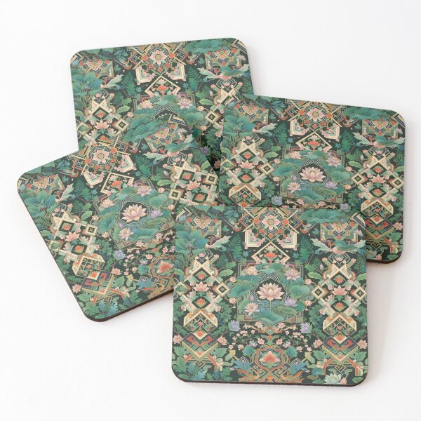 Item preview, Korean Traditional Dancheong Pattern with Summer Lush Greenery - Elegant Botanical Art designed and sold by SOOstudio73.