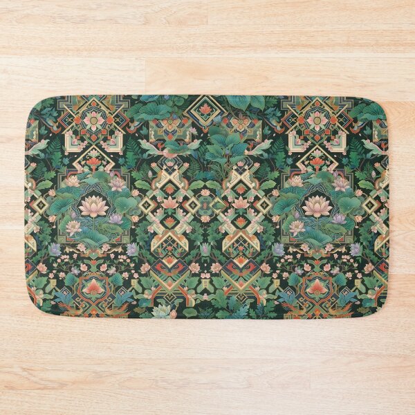Item preview, Korean Traditional Dancheong Pattern with Summer Lush Greenery - Elegant Botanical Art designed and sold by SOOstudio73.