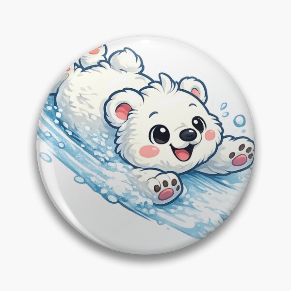 Item preview, Happy Polar Bear Cub Snow Slide designed and sold by InkPixell.