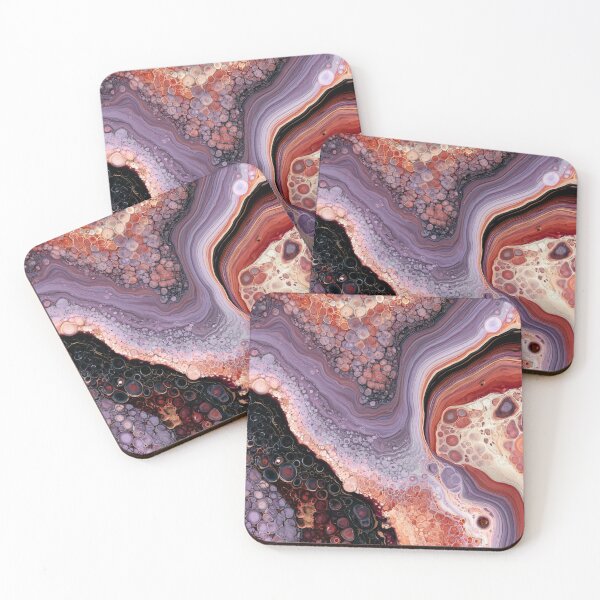 Item preview, Mauve Purple Terracotta Agate Fluid Marble Cellular Abstract Art designed and sold by GrinGalore.