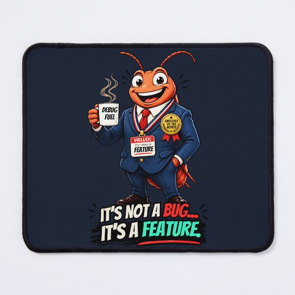 Item preview, It's Not a Bug It's a Feature Funny Programmer Bug Cartoon Developer Design designed and sold by PXEpic.