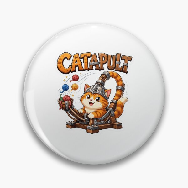 Item preview, CATapult Flying Cat Wordplay Sticker designed and sold by Imaginarium of Chaos falcon88 .
