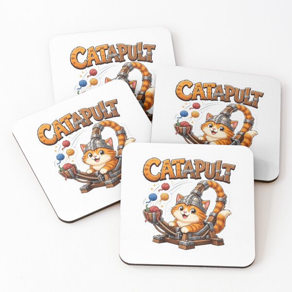 Item preview, CATapult Flying Cat Wordplay Sticker designed and sold by Imaginarium of Chaos falcon88 .