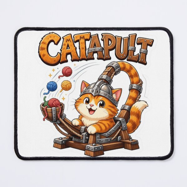 Item preview, CATapult Flying Cat Wordplay Sticker designed and sold by Imaginarium of Chaos falcon88 .