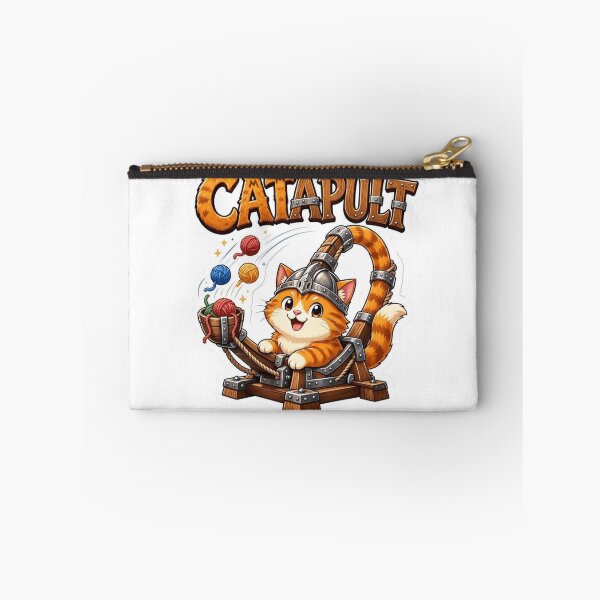 Item preview, CATapult Flying Cat Wordplay Sticker designed and sold by Imaginarium of Chaos falcon88 .