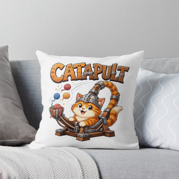 Item preview, CATapult Flying Cat Wordplay Sticker designed and sold by Imaginarium of Chaos falcon88 .