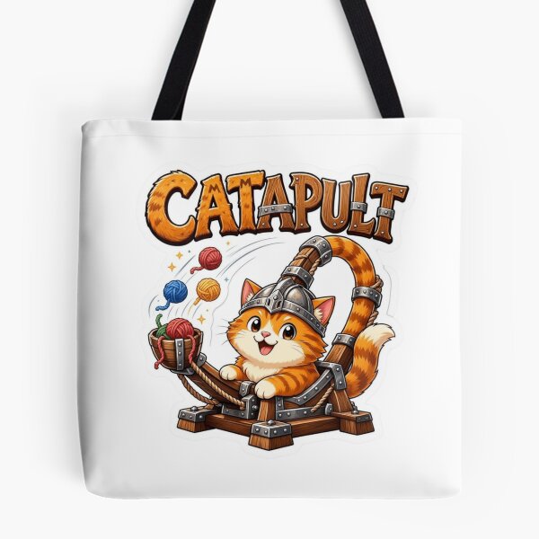 Item preview, CATapult Flying Cat Wordplay Sticker designed and sold by Imaginarium of Chaos falcon88 .