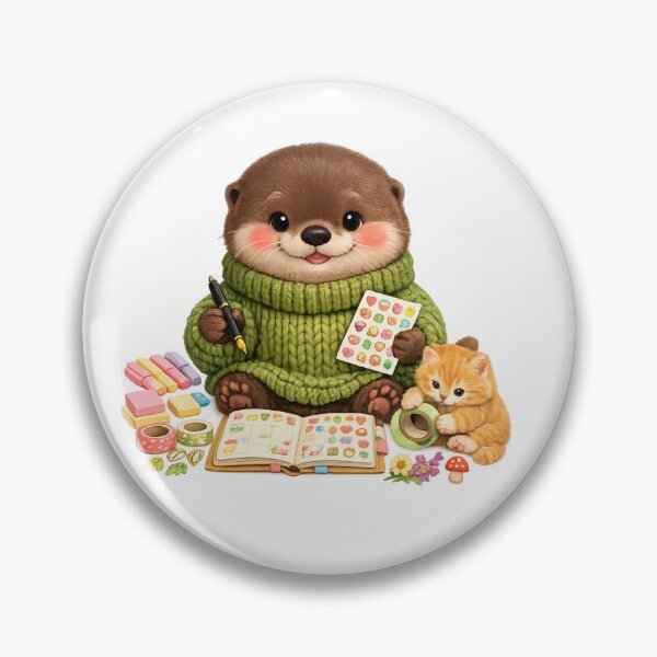 Item preview, Planner Lover Otter | Cozy Weekly Planner Illustration designed and sold by Cozy Art for Cozy Souls.