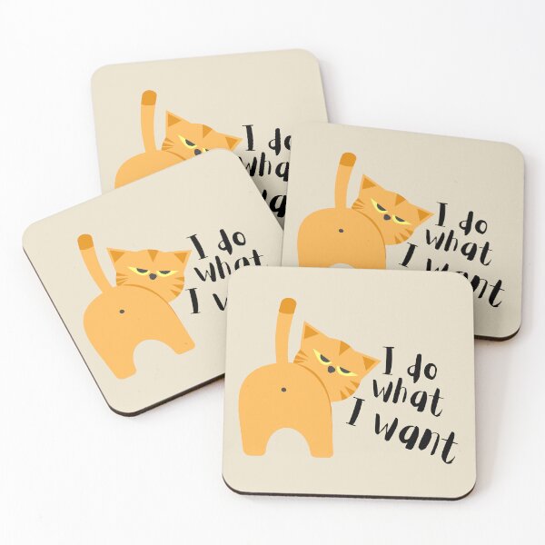 Item preview, I Do What I Want – Grumpy Animal Ginger Cat Minimalist Funny Cat Lover Gift designed and sold by Artycom.