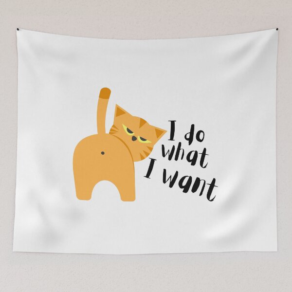 Item preview, I Do What I Want – Grumpy Animal Ginger Cat Minimalist Funny Cat Lover Gift designed and sold by Artycom.