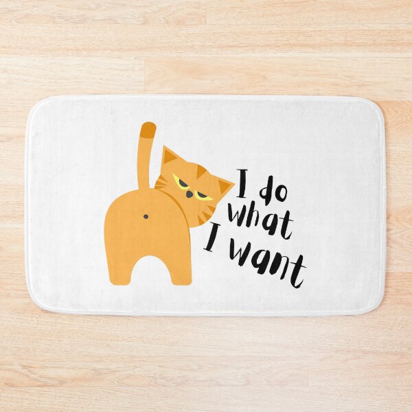 Item preview, I Do What I Want – Grumpy Animal Ginger Cat Minimalist Funny Cat Lover Gift designed and sold by Artycom.