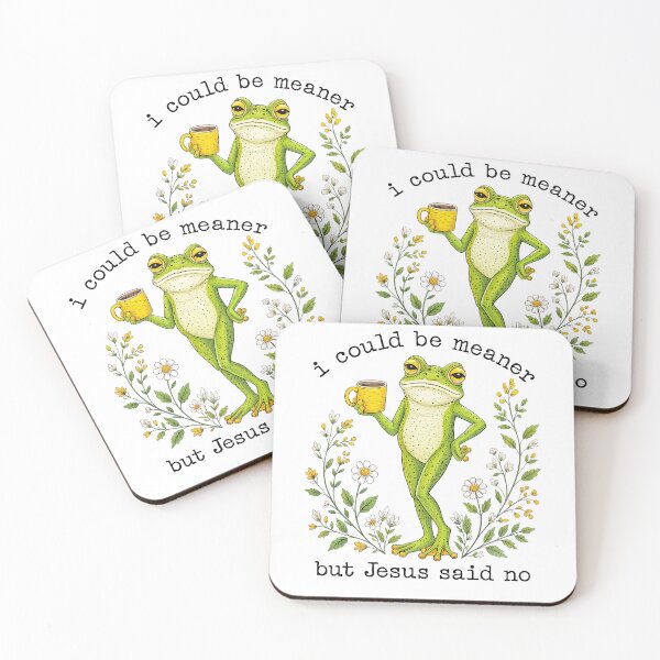 Item preview, I Could Be Meaner But Jesus Said No Frog  designed and sold by studio-ssaam.