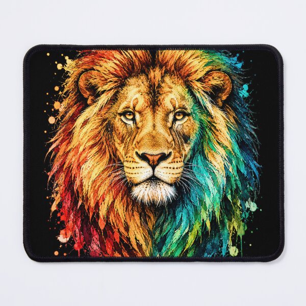 Item preview, Colorful Lion Watercolor Art – Majestic Wildlife Illustration designed and sold by ColorSplash123.