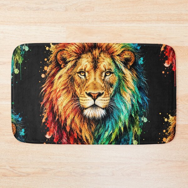 Item preview, Colorful Lion Watercolor Art – Majestic Wildlife Illustration designed and sold by ColorSplash123.