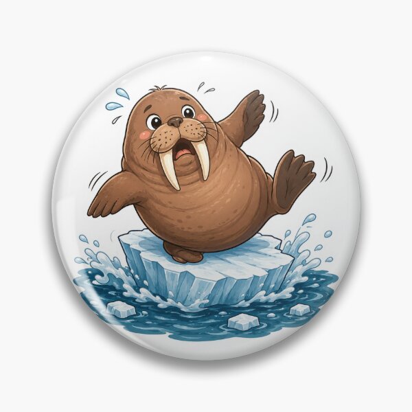 Item preview, Cute Walrus Splashing on Ice designed and sold by InkPixell.