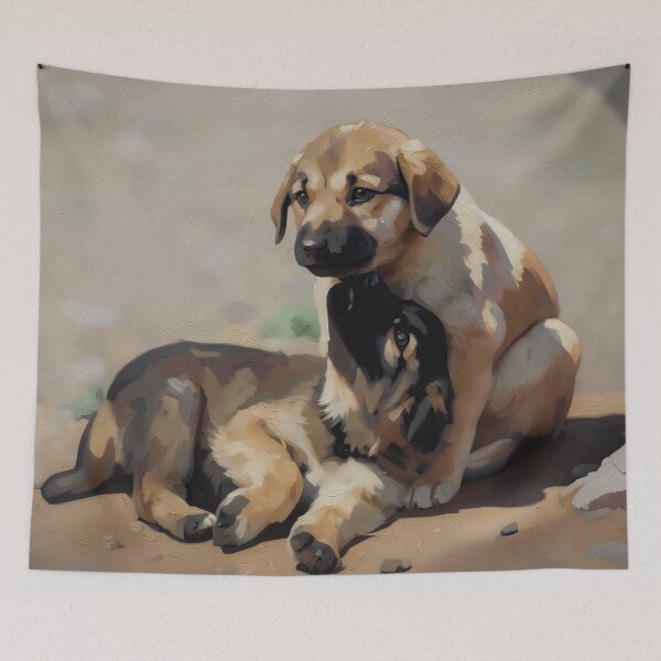 Item preview, Puppy Love in Oil designed and sold by tomorrowsart.