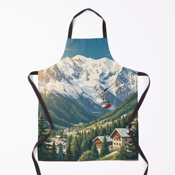 Item preview, Chamonix France Vintage Travel Poster – Mont Blanc & Cable Car designed and sold by Bomax121.