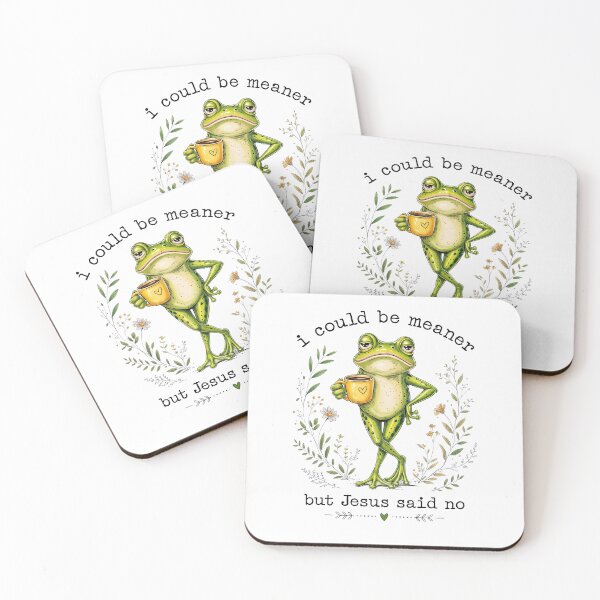 Item preview, I Could Be Meaner But Jesus Said No Cute Frog designed and sold by charoen-design.