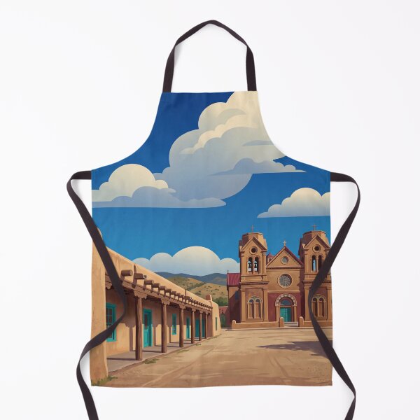Item preview, Santa Fe USA Vintage Travel Poster – Adobe Architecture & Cathedral designed and sold by Bomax121.