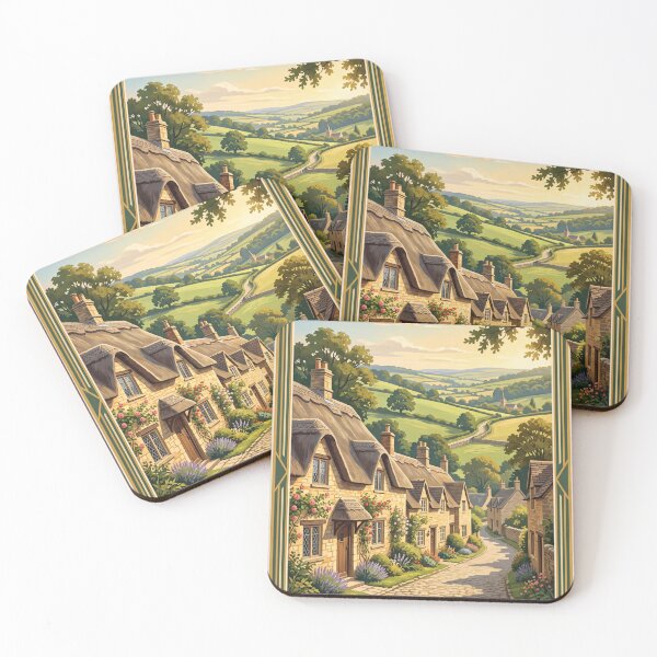 Item preview, Cotswolds England Vintage Travel Poster – Stone Cottages & Countryside designed and sold by Bomax121.