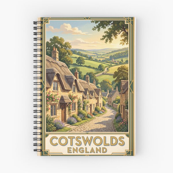 Item preview, Cotswolds England Vintage Travel Poster – Stone Cottages & Countryside designed and sold by Bomax121.