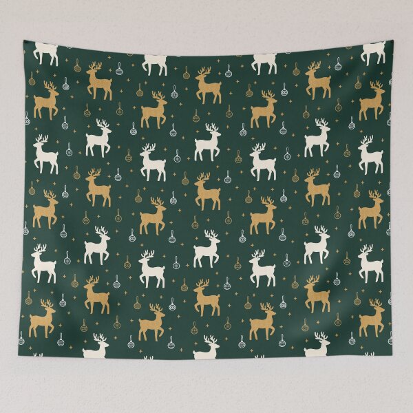 Item preview, Elegant Christmas Reindeer Seamless Pattern | Gold & White Holiday Woodland Design designed and sold by romyca creation_22.