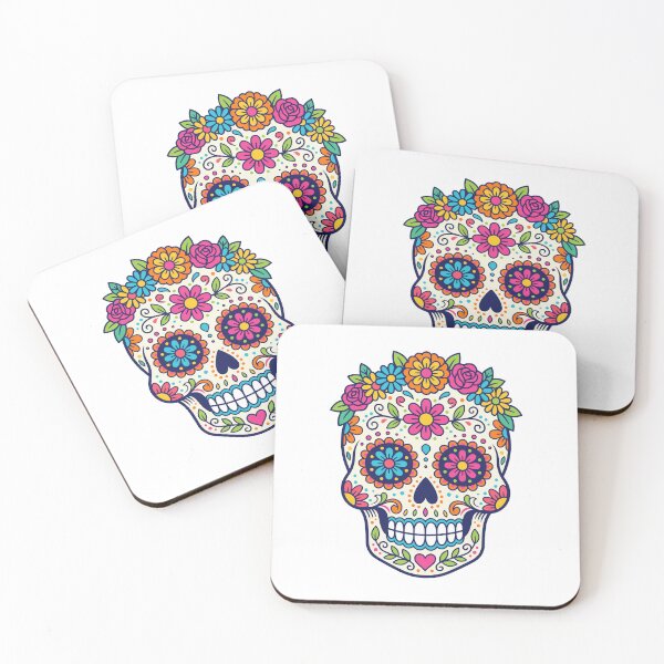 Item preview, Colorful Floral Sugar Skull | Mexican Day of the Dead Calavera Folk Art Design designed and sold by Ecocrushstudio.