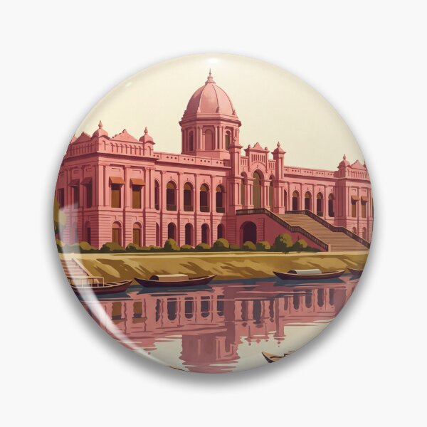 Item preview, Dhaka Bangladesh Vintage Travel Poster – Ahsan Manzil & River designed and sold by Bomax121.