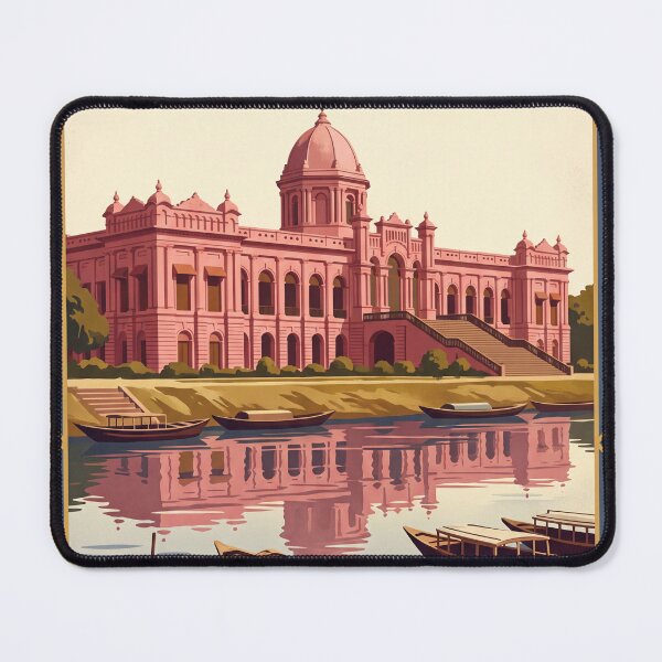 Item preview, Dhaka Bangladesh Vintage Travel Poster – Ahsan Manzil & River designed and sold by Bomax121.