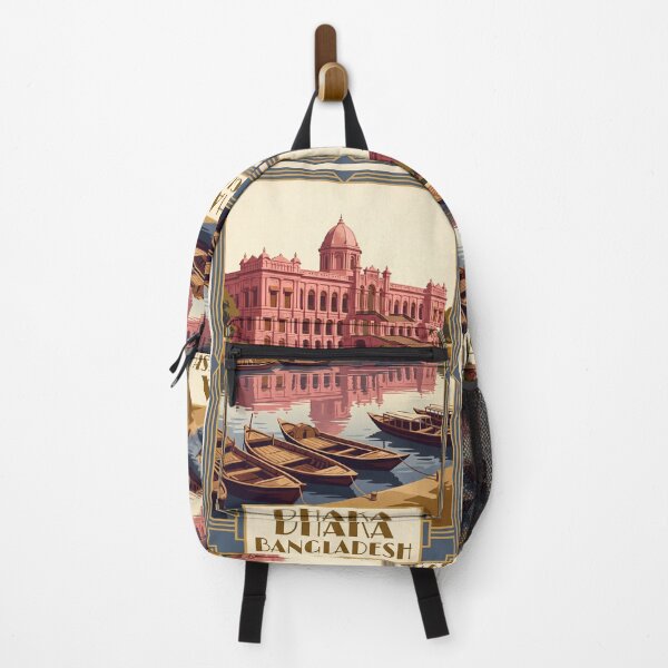 Item preview, Dhaka Bangladesh Vintage Travel Poster – Ahsan Manzil & River designed and sold by Bomax121.