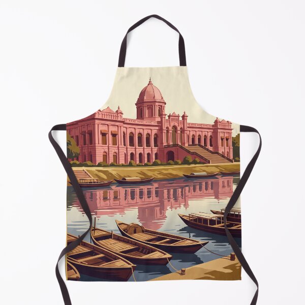 Item preview, Dhaka Bangladesh Vintage Travel Poster – Ahsan Manzil & River designed and sold by Bomax121.