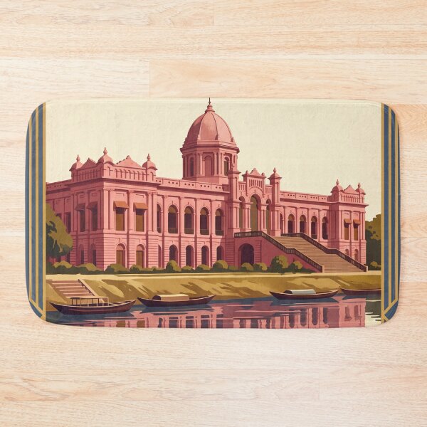 Item preview, Dhaka Bangladesh Vintage Travel Poster – Ahsan Manzil & River designed and sold by Bomax121.