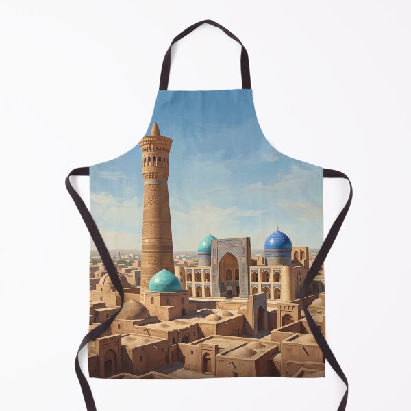 Item preview, Bukhara Uzbekistan Vintage Travel Poster – Kalon Minaret & Blue Domes designed and sold by Bomax121.