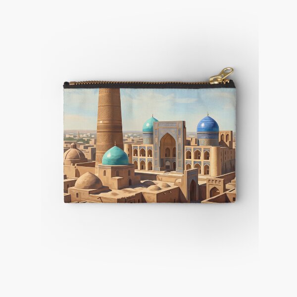 Item preview, Bukhara Uzbekistan Vintage Travel Poster – Kalon Minaret & Blue Domes designed and sold by Bomax121.