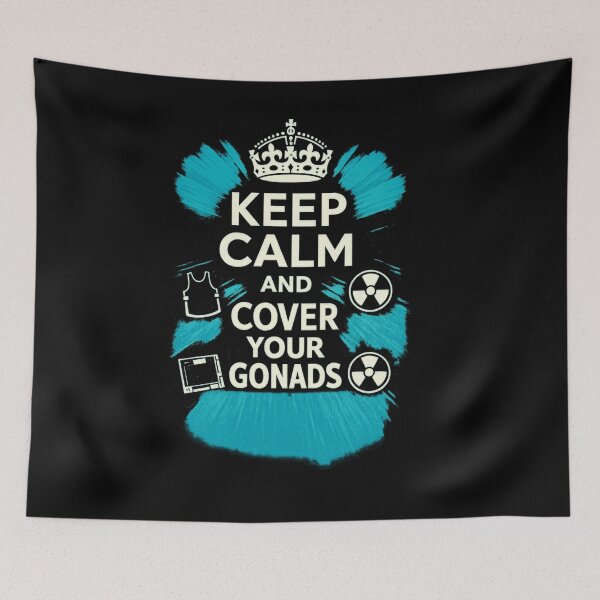 Item preview, Keep Calm And Cover Your Gonads Funny Radiology Lead Shield designed and sold by Timeless Junction.