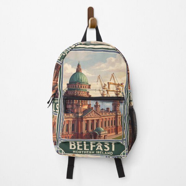 Item preview, Belfast Northern Ireland Vintage Travel Poster – City Hall & Shipyard designed and sold by Bomax121.