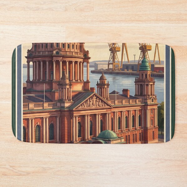 Item preview, Belfast Northern Ireland Vintage Travel Poster – City Hall & Shipyard designed and sold by Bomax121.