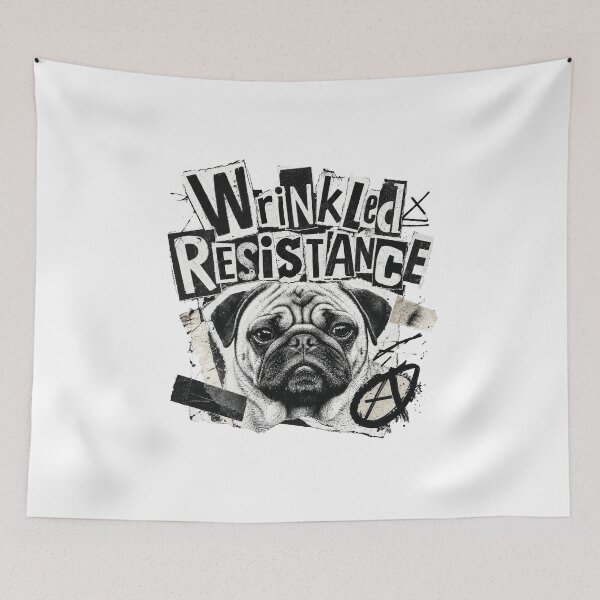 Item preview, Wrinkled Resistance Funny Pug Dog with Attitude designed and sold by AntiqueImages.