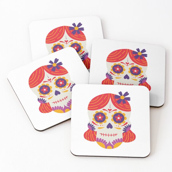 Item preview, Cute Floral Sugar Skull Girl | Day of the Dead Calavera Cartoon Folk Art Design designed and sold by Ecocrushstudio.