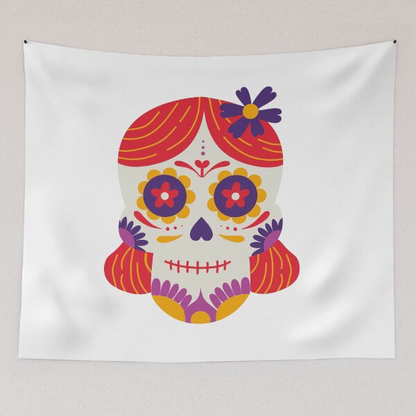 Item preview, Cute Floral Sugar Skull Girl | Day of the Dead Calavera Cartoon Folk Art Design designed and sold by Ecocrushstudio.
