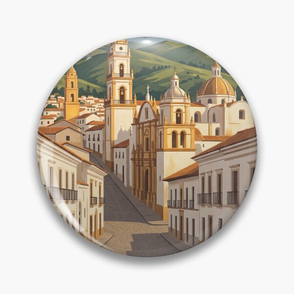 Item preview, Sucre Bolivia Vintage Travel Poster – White City & Andean Hills designed and sold by Bomax121.