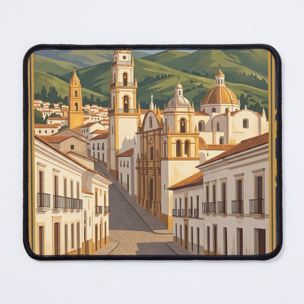 Item preview, Sucre Bolivia Vintage Travel Poster – White City & Andean Hills designed and sold by Bomax121.