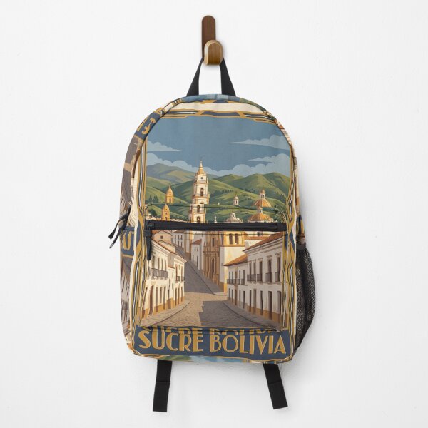 Item preview, Sucre Bolivia Vintage Travel Poster – White City & Andean Hills designed and sold by Bomax121.