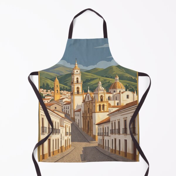 Item preview, Sucre Bolivia Vintage Travel Poster – White City & Andean Hills designed and sold by Bomax121.