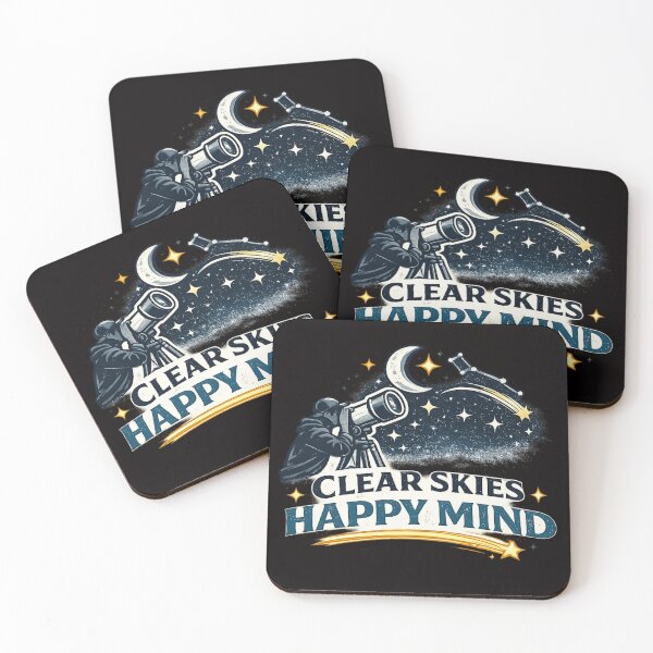 Item preview, Clear Skies, Happy Mind – Amateur Astronomy Telescope Retro Design designed and sold by Tadeusz1.