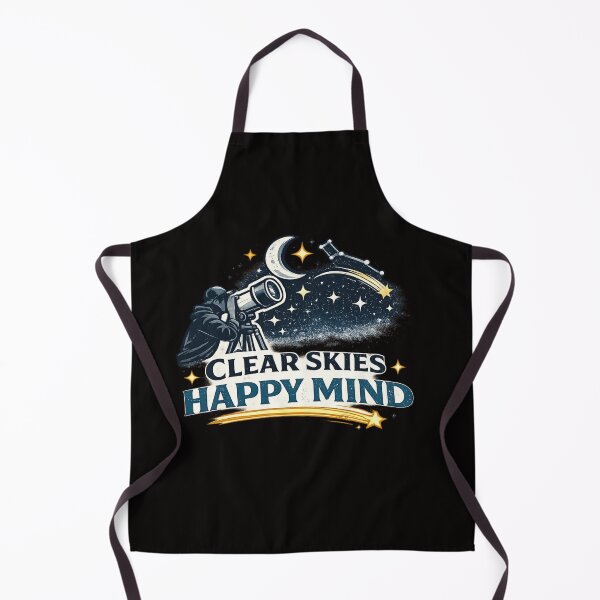 Item preview, Clear Skies, Happy Mind – Amateur Astronomy Telescope Retro Design designed and sold by Tadeusz1.