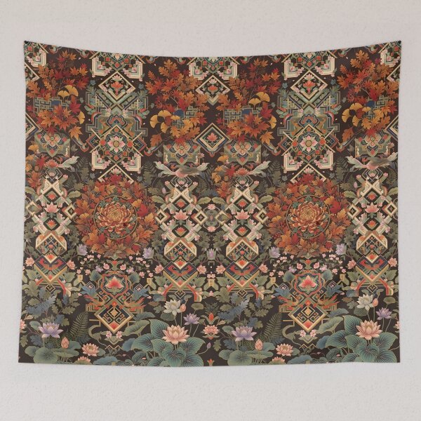 Item preview, Korean Dancheong Autumn Pattern with Hidden Chrysanthemum - Traditional Art designed and sold by SOOstudio73.