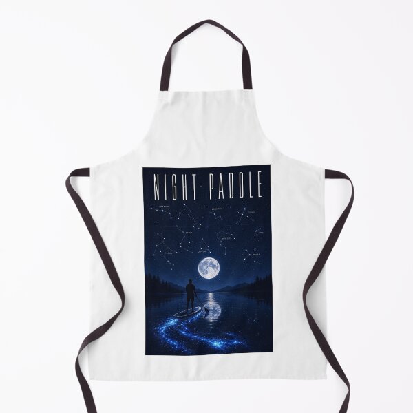 Item preview, Night Paddle, Celestial SUP Bioluminescent Lake Art Print Sticker Paddle Board Gift designed and sold by sharifex.