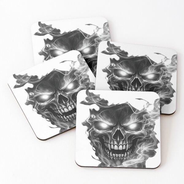Item preview, Smoke Skull Glowing Eyes – Dark Gothic Fantasy Art designed and sold by RON-FASHION.